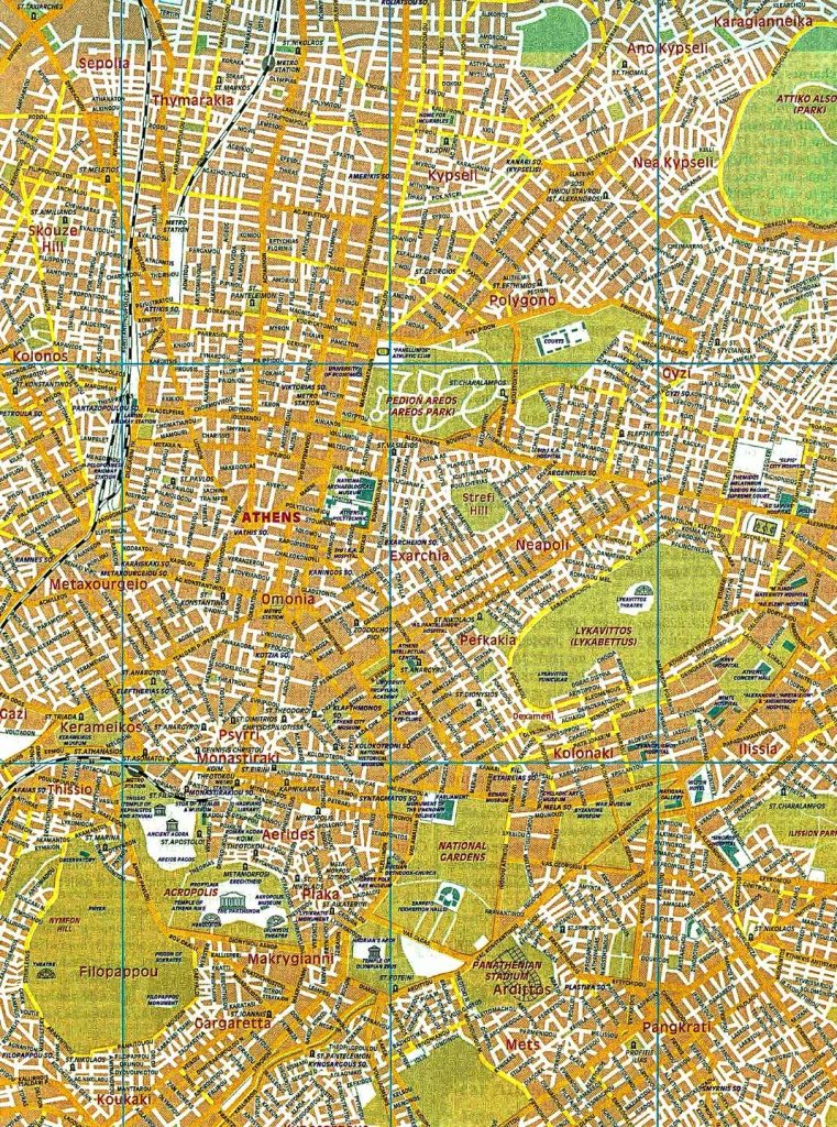 Athens, Map of Athens Greece