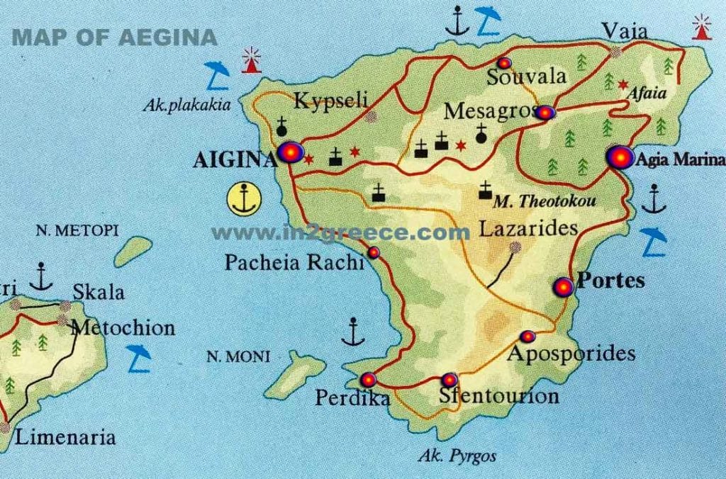 aegina map