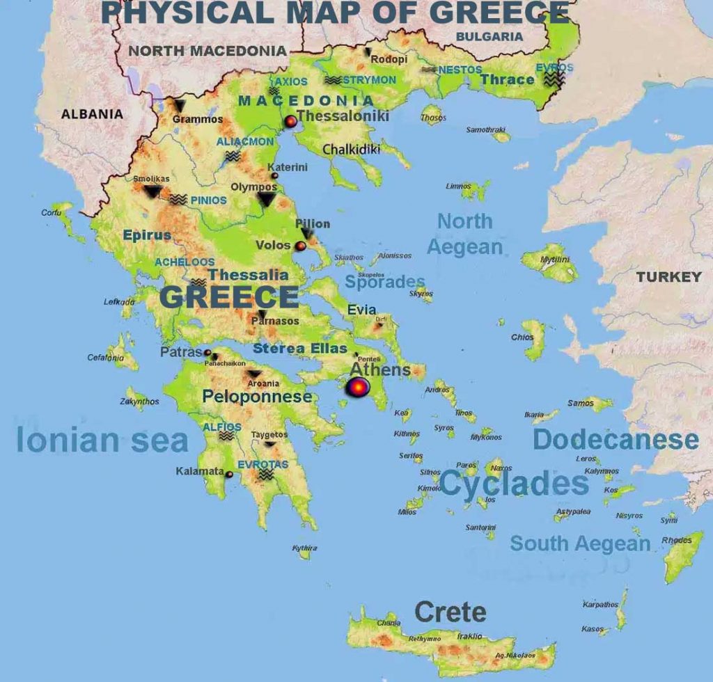 Physical Map Of Greece Physical Map Of Greece 1 1024x980 