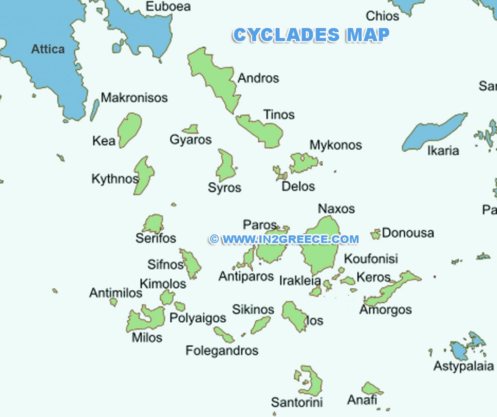map of the cyclades