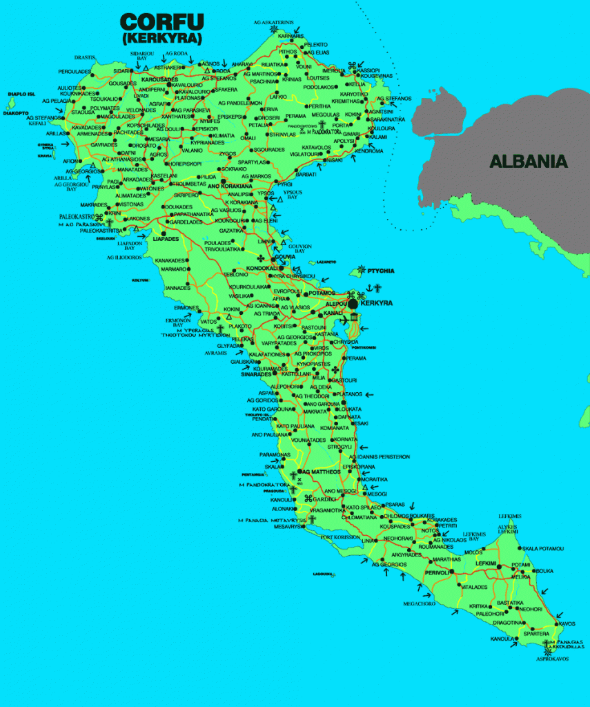 corfu map