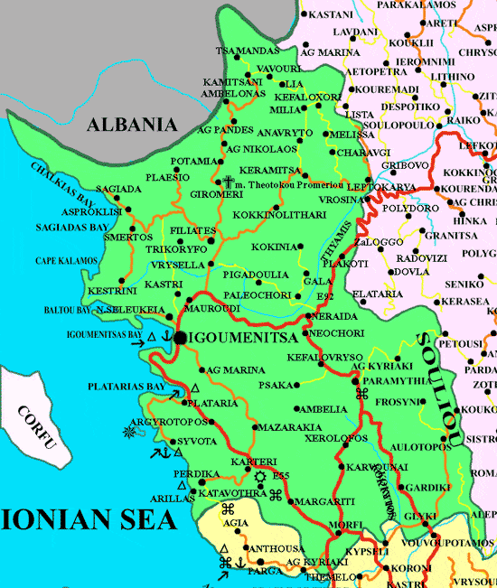 Thesprotia, mao of Thesprotia Greece