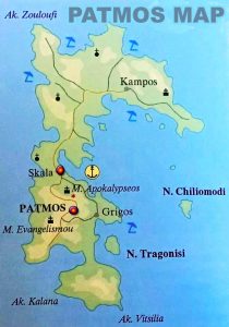 Map of Patmos. political and physical maps