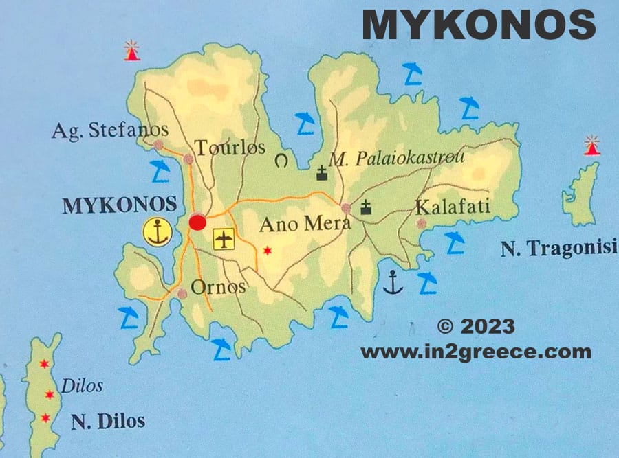 Mykonos Greece Map Tourist 60 Photos Morilly