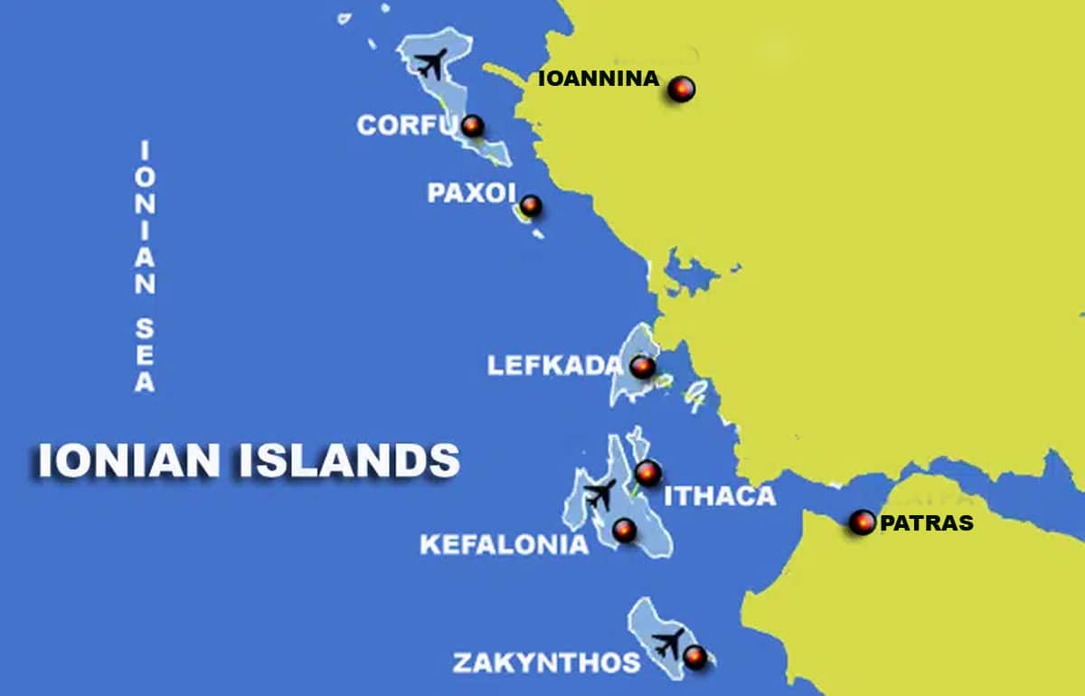 ionian-islands map