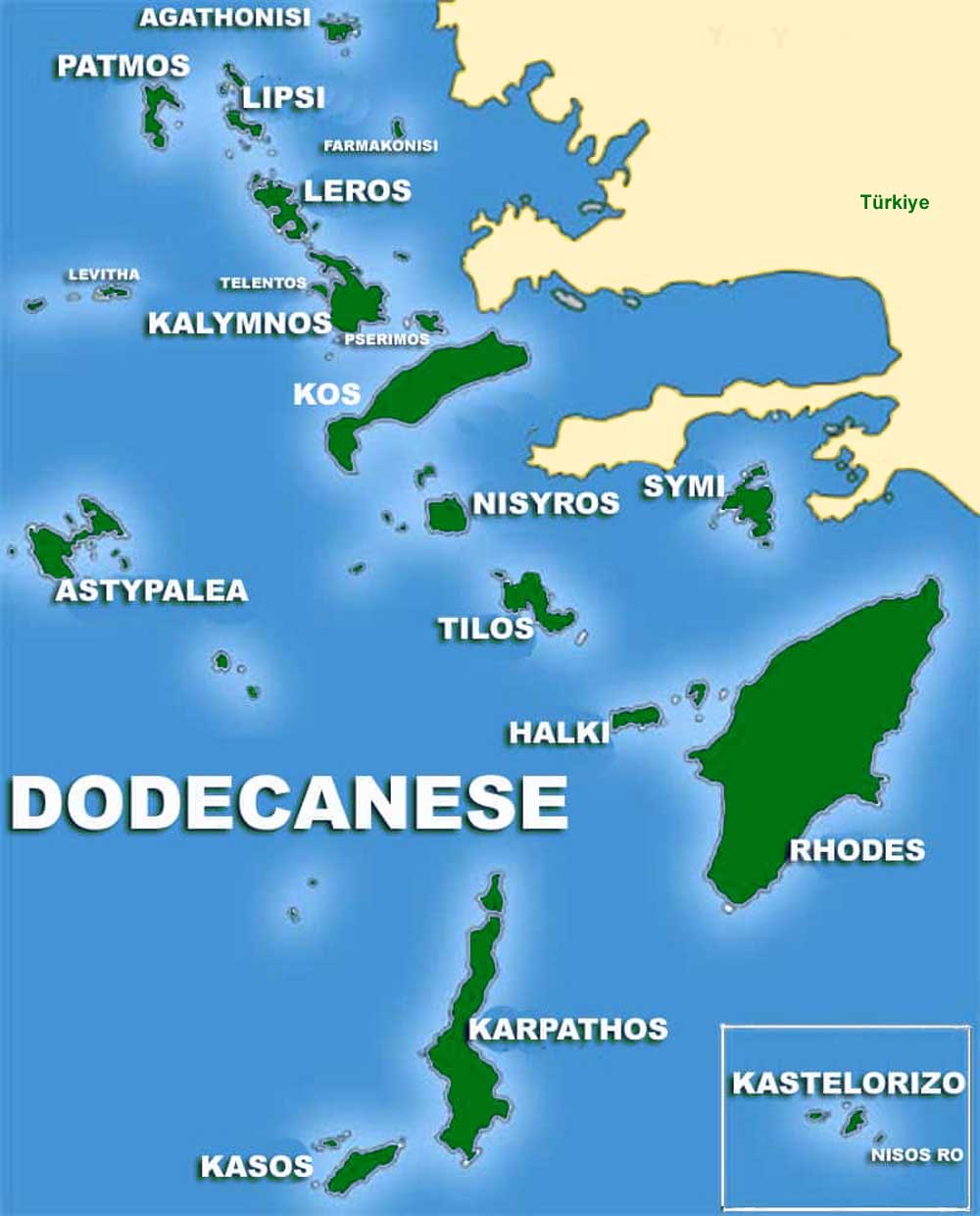 Map of the Dodecanese