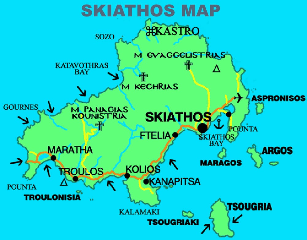 Skiathos map